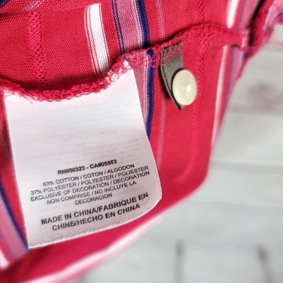 Nike Tiger Woods Mens Golf Shirt Pink Large Stripe Short Sleeve Dri-Fit Polo - Picture 6 of 6